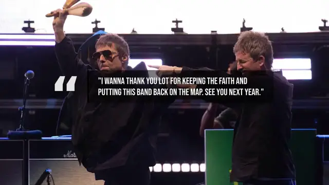 Video thumbnail for Noel Gallagher teases 2027 Oasis tour.