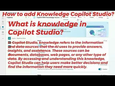 'Video thumbnail for How to add Knowledge Copilot Studio Step by Step?'