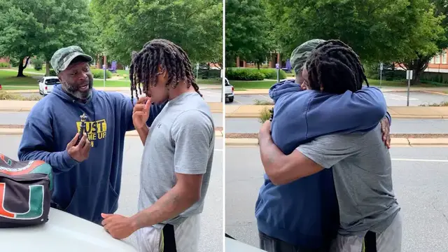 'Video thumbnail for Dad Who Didn't Go To College Shares Emotional Speech With His Son On First Day'