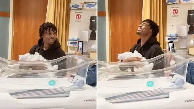 'Video thumbnail for Brother Desperately Fights Tears When Sister Names Baby After Him'