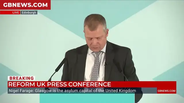 'Video thumbnail for WATCH: Nigel Farage introduces Graham Simpson as Reform UK's first MSP after Tory defection'