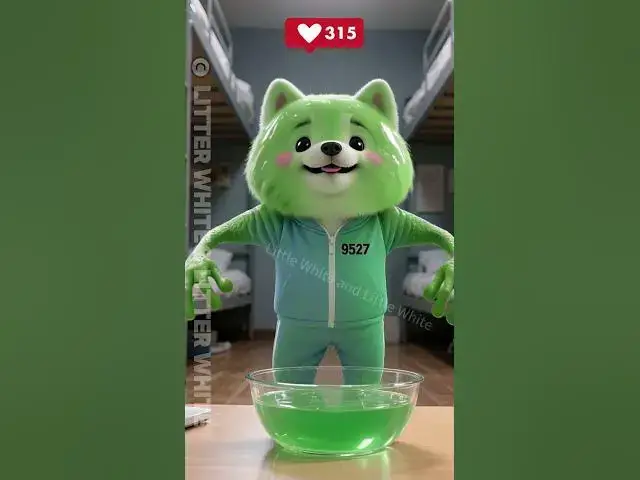 Video thumbnail for Why did the dog suddenly turn into a green monster? #funny #cute#shorts #animals #linefriends
