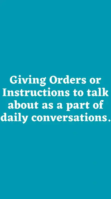 Video thumbnail for Giving Orders or Instructions Part 5