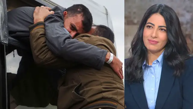 'Video thumbnail for Palestinians celebrate Gaza ceasefire announcement, families await prisoner swap details'