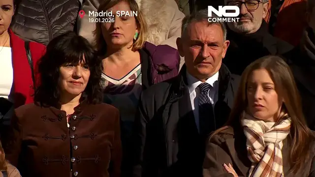 Video thumbnail for Spain holds minute of silence for victims of train derailment