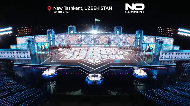 Video thumbnail for Music, lights and drones: Uzbekistan celebrates 35 years of independence