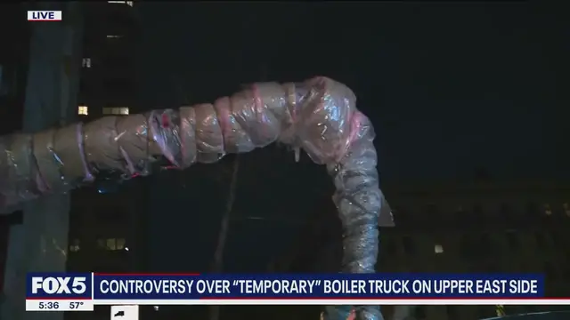 'Video thumbnail for Upper East Side residents fume over noisy boiler truck heating empty building'