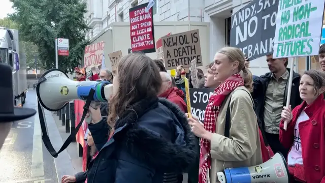 Video thumbnail for Protests as UK approves new gas drilling in North Sea