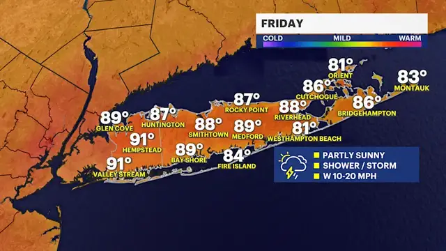 Video thumbnail for Partial clearing overnight; hot and humid Friday with an isolated storm chance