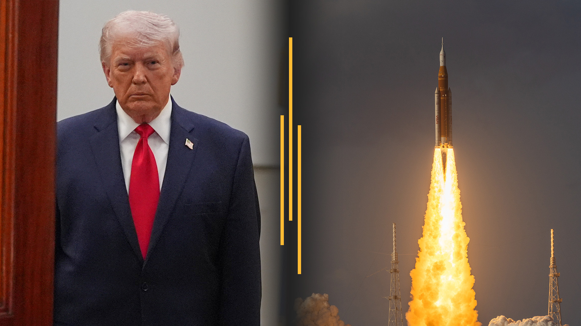 Video thumbnail for Trump says Iran war ‘near end’ but vows more strikes; Artemis II launches in historic moon mission