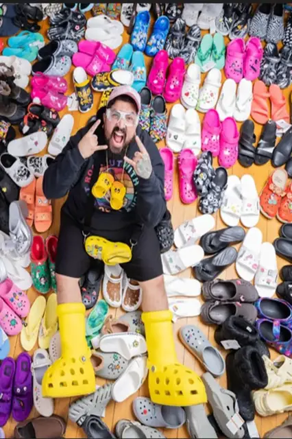 'Video thumbnail for Largest collection of Croc shoes - 3,569 pairs owned by Doogie Sandtiger'