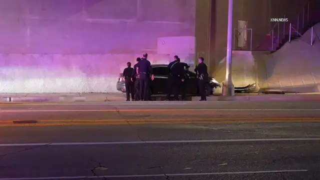 Video thumbnail for US, Los Angeles: Sherman Oaks High-Speed Pursuit Ends in Crash Near 405 Freeway.