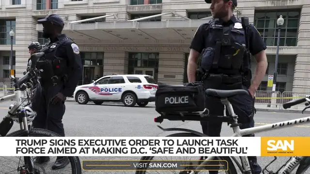 'Video thumbnail for Trump signs order to launch task force aimed at making DC safer, cleaner'