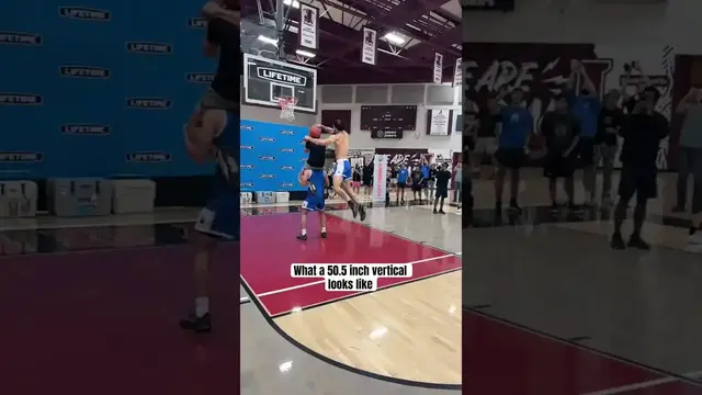 'Video thumbnail for Incredible 50.5 Inch Vertical Jump! Basketball Dunk'