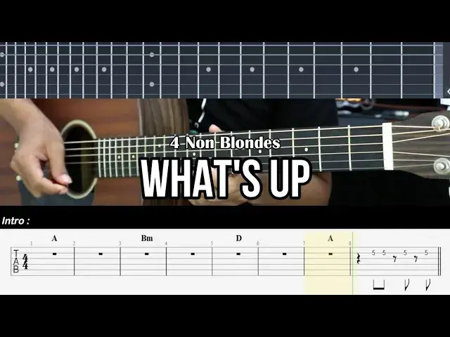 Video thumbnail for What's Up - 4 Non Blondes | EASY Guitar Lessons TAB for Beginners - Guitar Tutorial