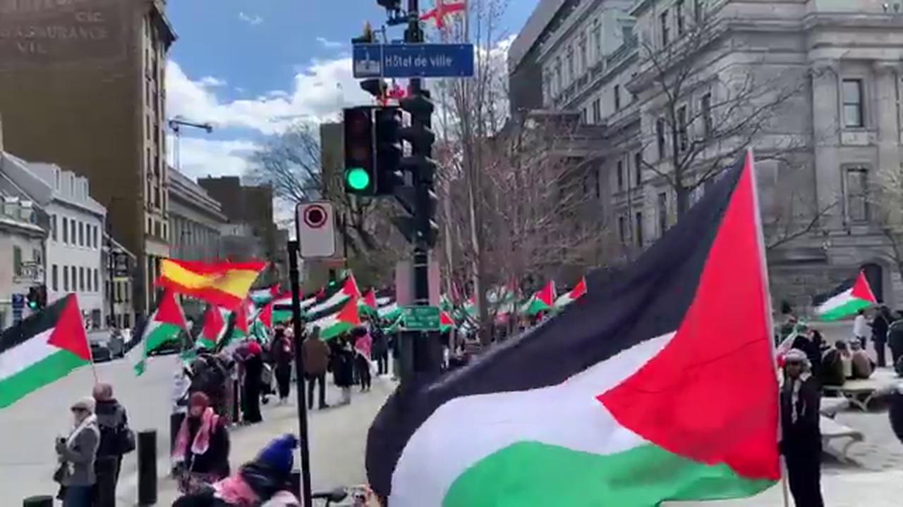 Video thumbnail for Canada: Protesters Rally and March in Montreal Over Flotilla Interception.