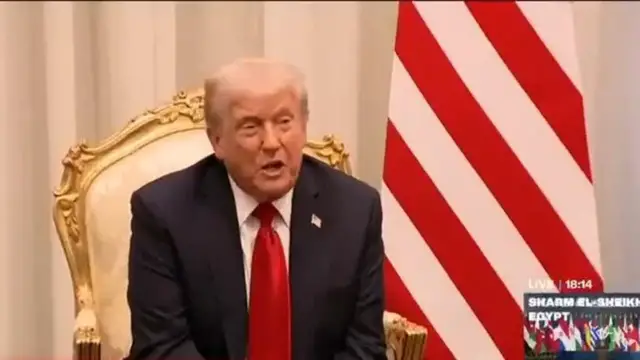 'Video thumbnail for Leaders gather around Donald Trump in Sharm El-Sheikh for Middle East peace summit'