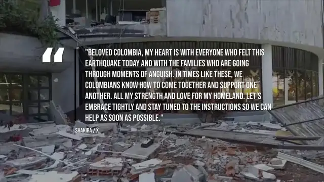 Video thumbnail for Shakira, J Balvin and more call for support for Colombian earthquake victims.