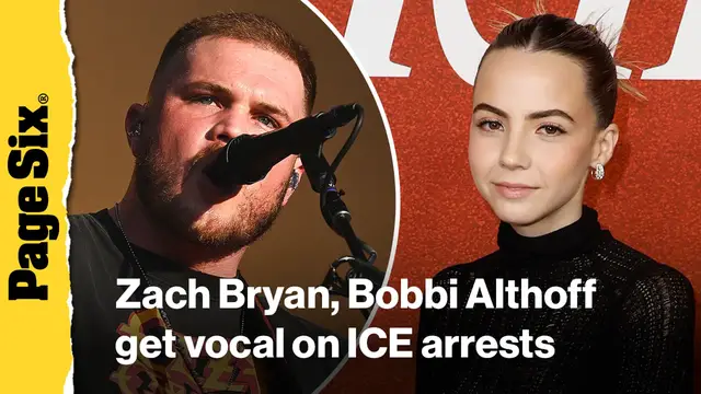 'Video thumbnail for Singer Zach Bryan and podcaster Bobbi Althoff get vocal on ICE arrests'