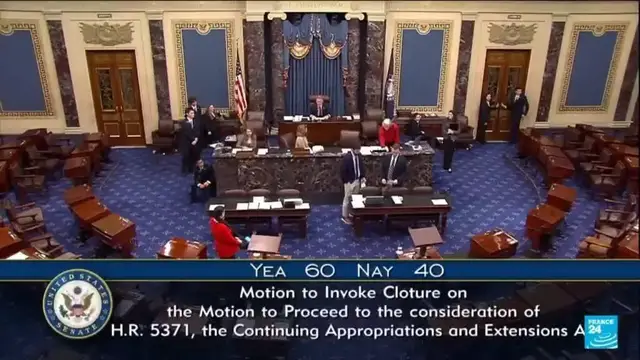 'Video thumbnail for Senate advances bill to end longest shutdown in US history'