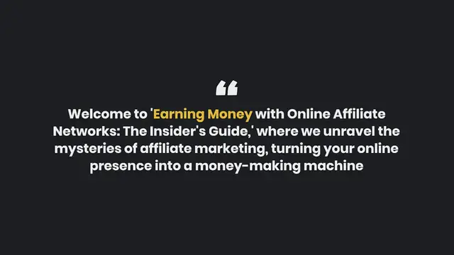 Video thumbnail for  Earning Money with Online Affiliate Networks: The Insider's Guide