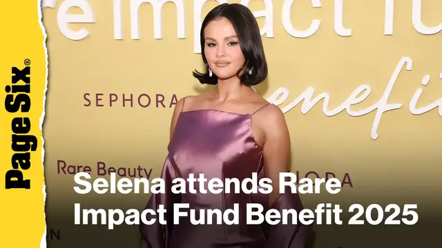 'Video thumbnail for Selena Gomez is pretty in pink at Rare Impact Fund Benefit 2025'