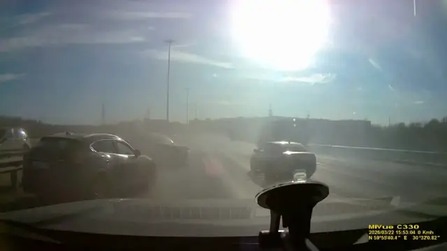 Video thumbnail for Sudden Lane Change Sparks Massive Crash on St. Petersburg Ring Road