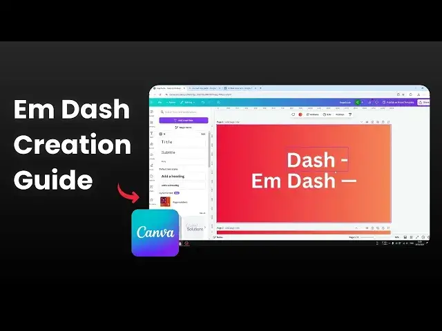 'Video thumbnail for How to Create an Em Dash in Canva'