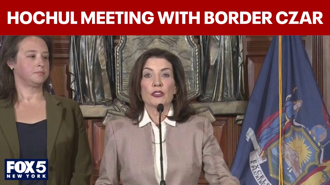 Video thumbnail for Gov. Hochul meets Border Czar Homan in Albany