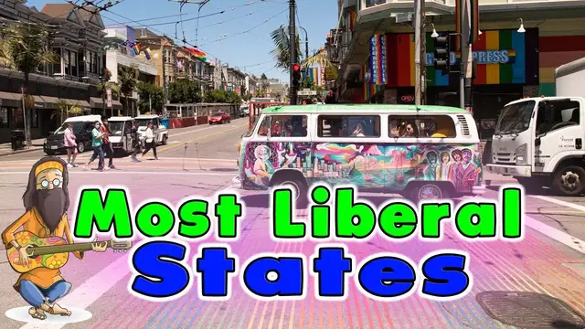 'Video thumbnail for 10 Most Liberal States in 2023.'