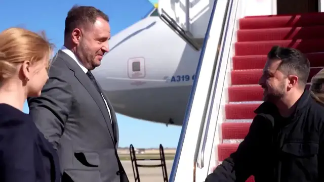 'Video thumbnail for WATCH: Ukrainian President Zelensky arrives in US ahead of talks with Donald Trump'