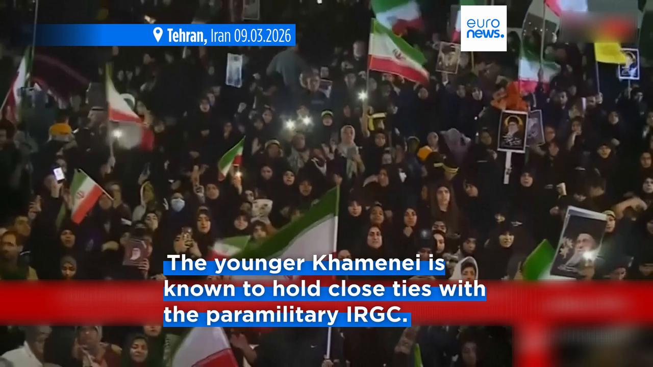Video thumbnail for Iran names Mojtaba Khamenei as supreme leader to succeed late father Ayatollah Ali Khamenei