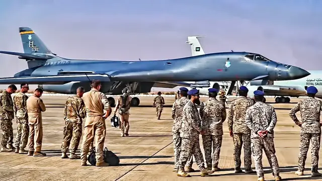 'Video thumbnail for U.S. B-1B Lancer Bombers Go To Saudi Arabia (2019)'
