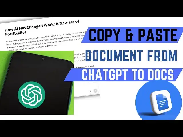 'Video thumbnail for How To Copy And Paste A Text From ChatGPT App To Google Doc Using Smartphone'