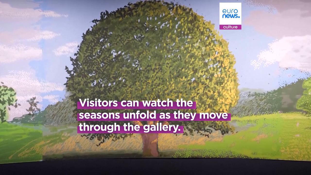 Video thumbnail for 'A Year in Normandie': David Hockney’s sweeping 70-metre-long artwork unveiled in London exhibition