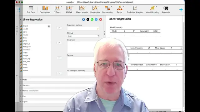 'Video thumbnail for Regression for driver and linkage analysis in JASP'