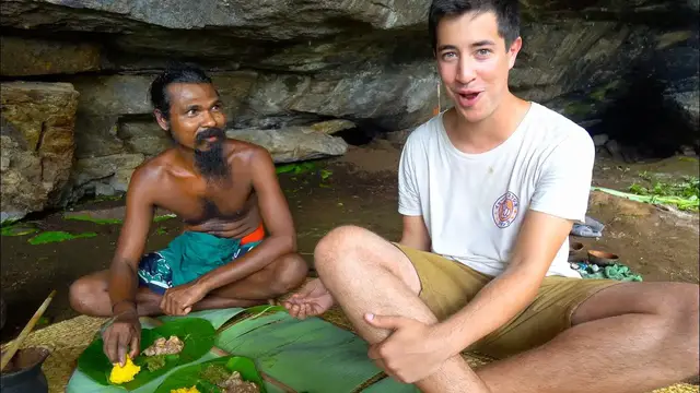 Video thumbnail for SRI LANKAN TRIBAL FOOD Eating JUNGLE CURRY with Vedda Tribe in Sri Lanka!