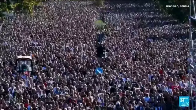 'Video thumbnail for Serbia: Thousands of Serbians commemorate anniversary of deadly station collapse'