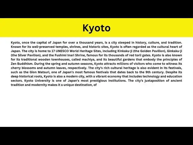 Video thumbnail for Short Paragraph on Kyoto