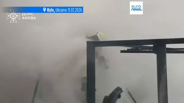 Video thumbnail for Russian missile strikes on Kyiv injure at least 11