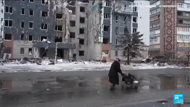 'Video thumbnail for Ukraine locked in a fierce battle to hold the ruined city of Pokrovsk'