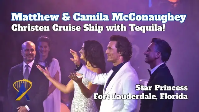 'Video thumbnail for Matthew McConaughey Names Star Princess Cruise Ship and Christens Her with His Tequila'