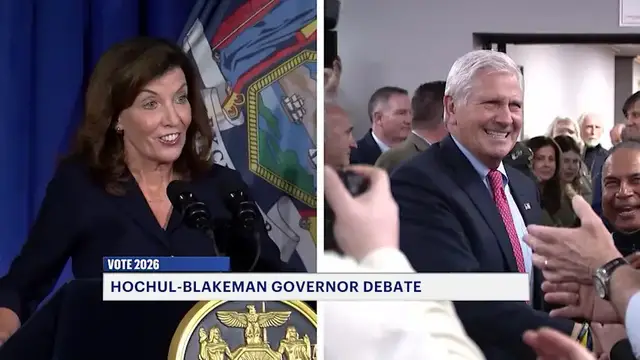 Video thumbnail for Hochul and Blakeman face off in first and only gubernatorial debate