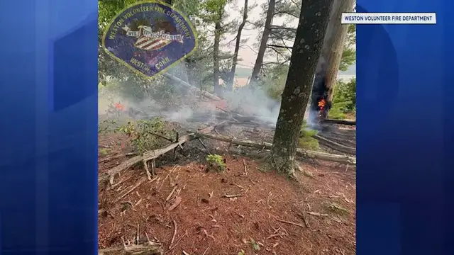 Video thumbnail for Brush fire breaks out at Trout Brook Valley Preserve