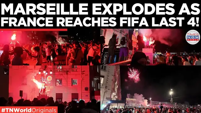 Video thumbnail for FRANCE CELBRATES: Marseille Turns Into a Sea of Flares as Mbappe Fires France into the Semifinal