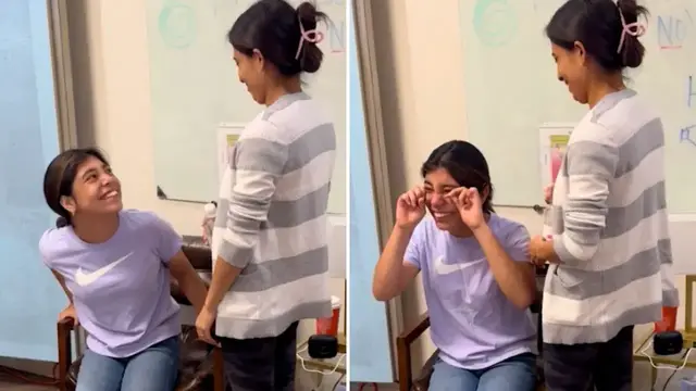 'Video thumbnail for Teen Daughter Hears Mom's Voice For The First Time'