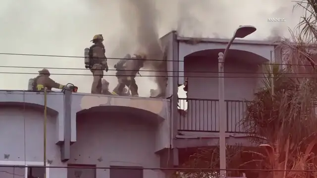 Video thumbnail for US, Los Angeles: Van Nuys Structure Fire.