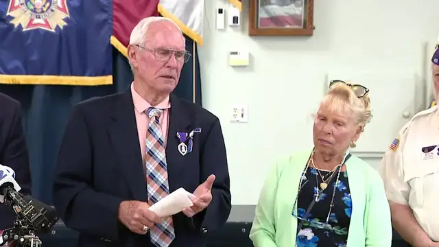 Video thumbnail for Riverhead vet receives Purple Heart recognition