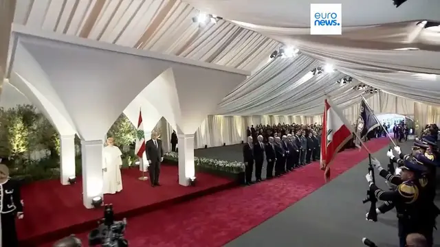 Video thumbnail for Pope Leo XIV in Lebanon: 'In Palestine the only solution is two states'