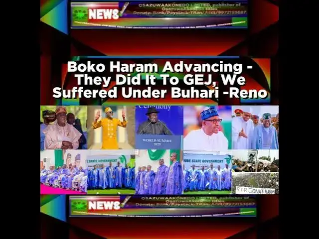 Video thumbnail for Boko Haram Advancing - They Did It To GEJ, We Suffered Under Buhari -Reno